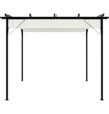 VidaXL Pergola met uitschuifbaar dak 3x3 m staal crémewit