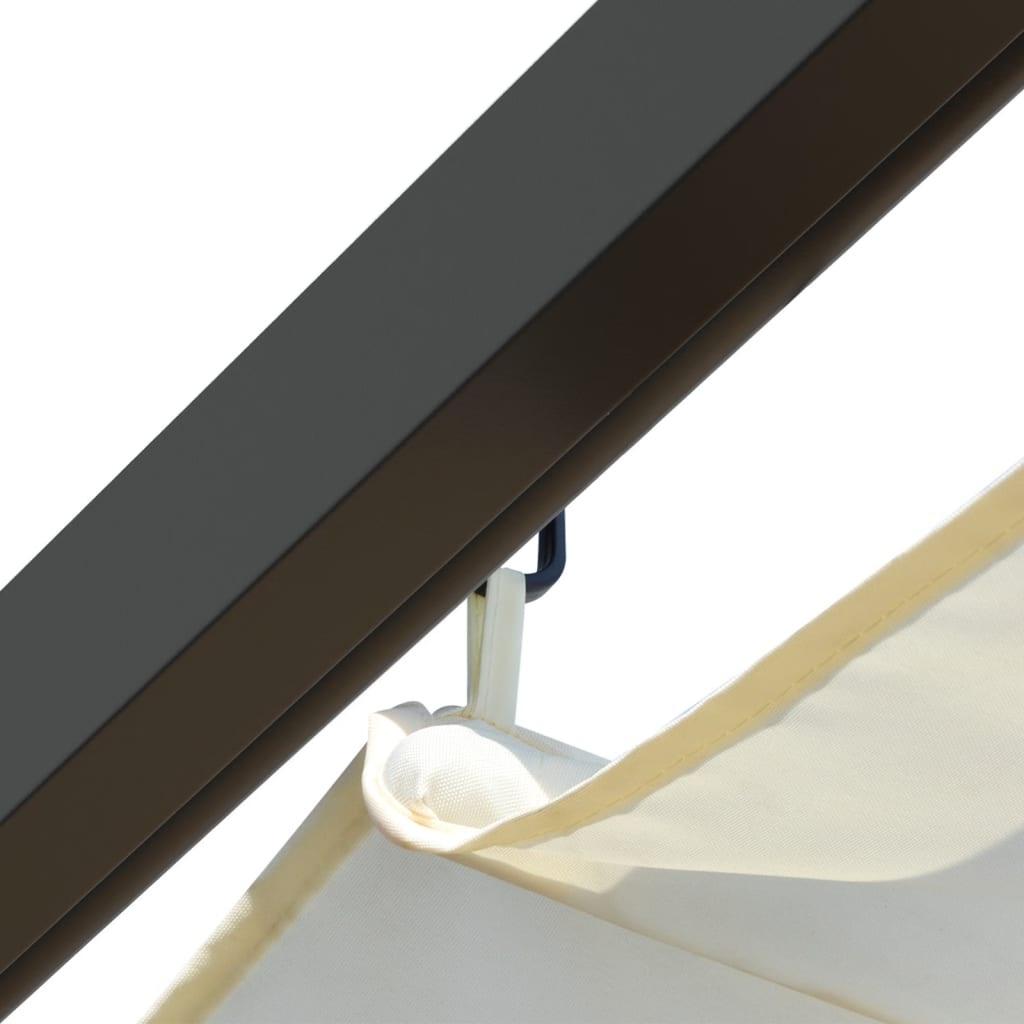VidaXL Pergola met uitschuifbaar dak 3x3 m staal crémewit
