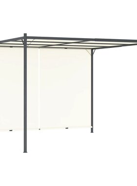 VidaXL Pergola met verstelbaar dak 3x3 m staal crèmewit