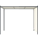 VidaXL Pergola met verstelbaar dak 3x3 m staal crèmewit