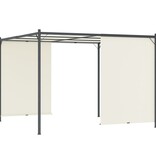 VidaXL Pergola met verstelbaar dak 3x3 m staal crèmewit