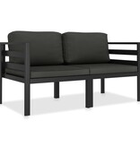 VidaXL 2-delige Loungeset met kussens aluminium antraciet