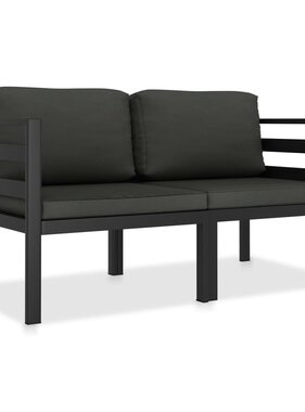 VidaXL 2-delige Loungeset met kussens aluminium antraciet