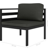 VidaXL 2-delige Loungeset met kussens aluminium antraciet