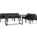 VidaXL 6-delige Loungeset met kussens aluminium antraciet