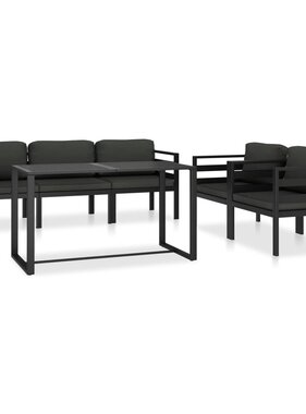 VidaXL 6-delige Loungeset met kussens aluminium antraciet