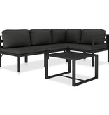 VidaXL 5-delige Loungeset met kussens aluminium antraciet