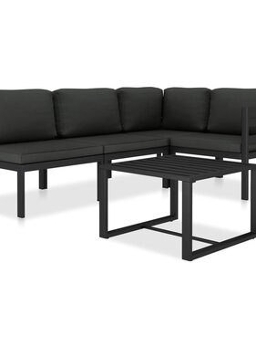 VidaXL 5-delige Loungeset met kussens aluminium antraciet