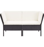 VidaXL 8-delige Loungeset met kussens poly rattan zwart
