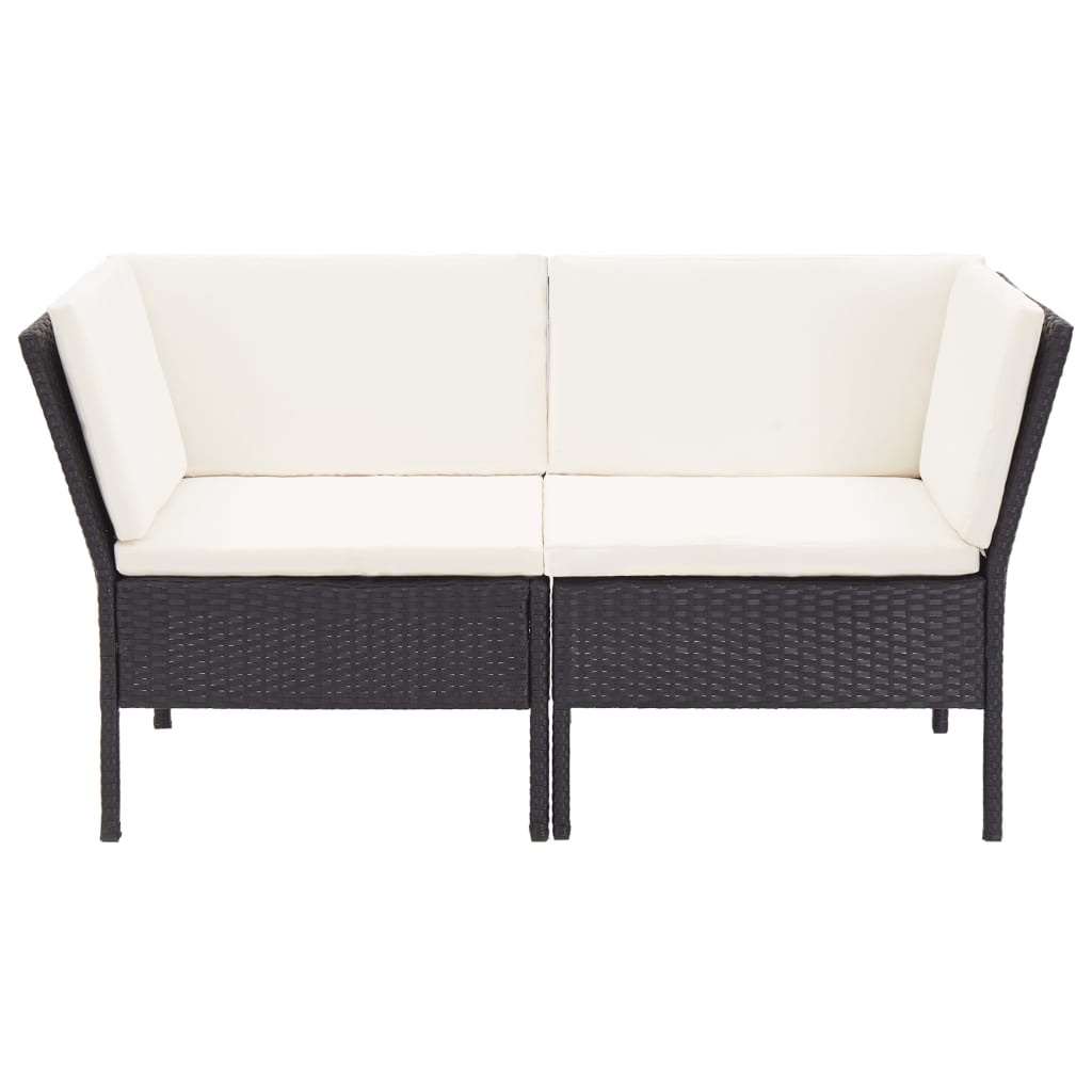 VidaXL 8-delige Loungeset met kussens poly rattan zwart