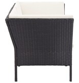 VidaXL 8-delige Loungeset met kussens poly rattan zwart