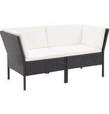 VidaXL 6-delige Loungeset met kussens poly rattan zwart