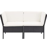 VidaXL 6-delige Loungeset met kussens poly rattan zwart