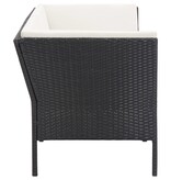 VidaXL 6-delige Loungeset met kussens poly rattan zwart