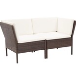 VidaXL 6-delige Loungeset met kussens poly rattan bruin