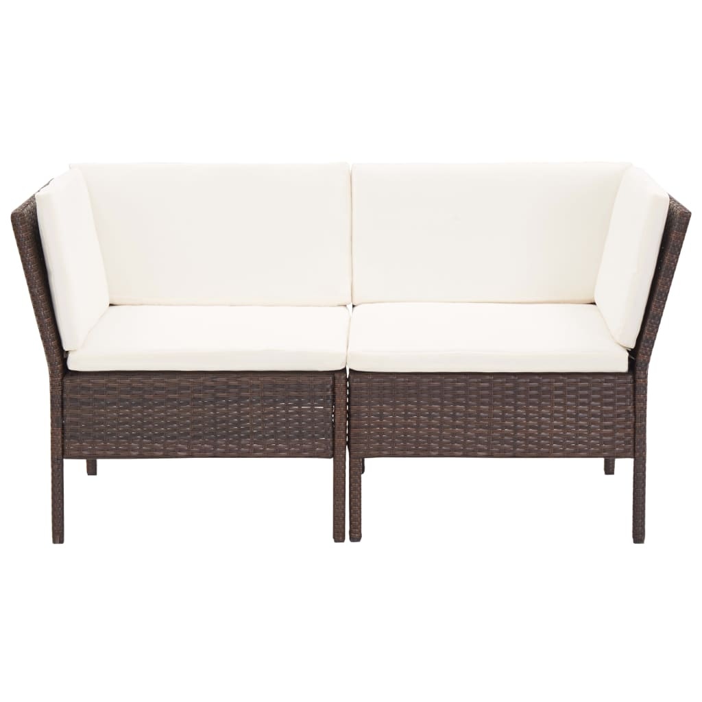 VidaXL 6-delige Loungeset met kussens poly rattan bruin
