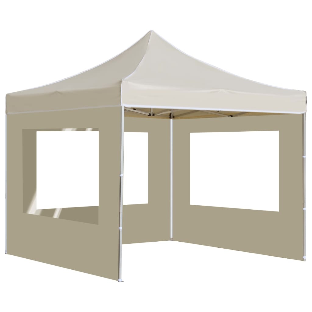 VidaXL Partytent inklapbaar met wanden 2x2 m aluminium crème