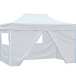 VidaXL Partytent met 4 zijwanden inklapbaar 3x4 m staal wit