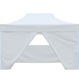 VidaXL Partytent met 4 zijwanden inklapbaar 3x4 m staal wit