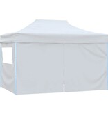 VidaXL Partytent met 4 zijwanden inklapbaar 3x4 m staal wit