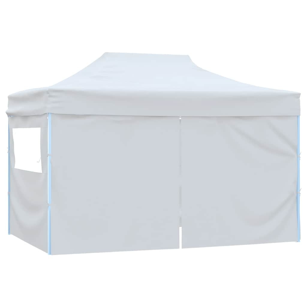 VidaXL Partytent met 4 zijwanden inklapbaar 3x4 m staal wit