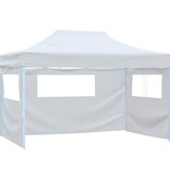 VidaXL Partytent met 4 zijwanden inklapbaar 3x4 m staal wit