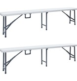VidaXL Tuinbanken inklapbaar 2 st 180 cm HDPE wit