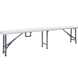 VidaXL Tuinbanken inklapbaar 2 st 180 cm HDPE wit