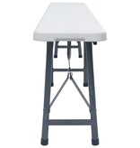 VidaXL Tuinbanken inklapbaar 2 st 180 cm HDPE wit