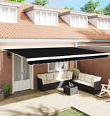 VidaXL Luifelvervangende Stof voor 5x3 m Frame Zwart