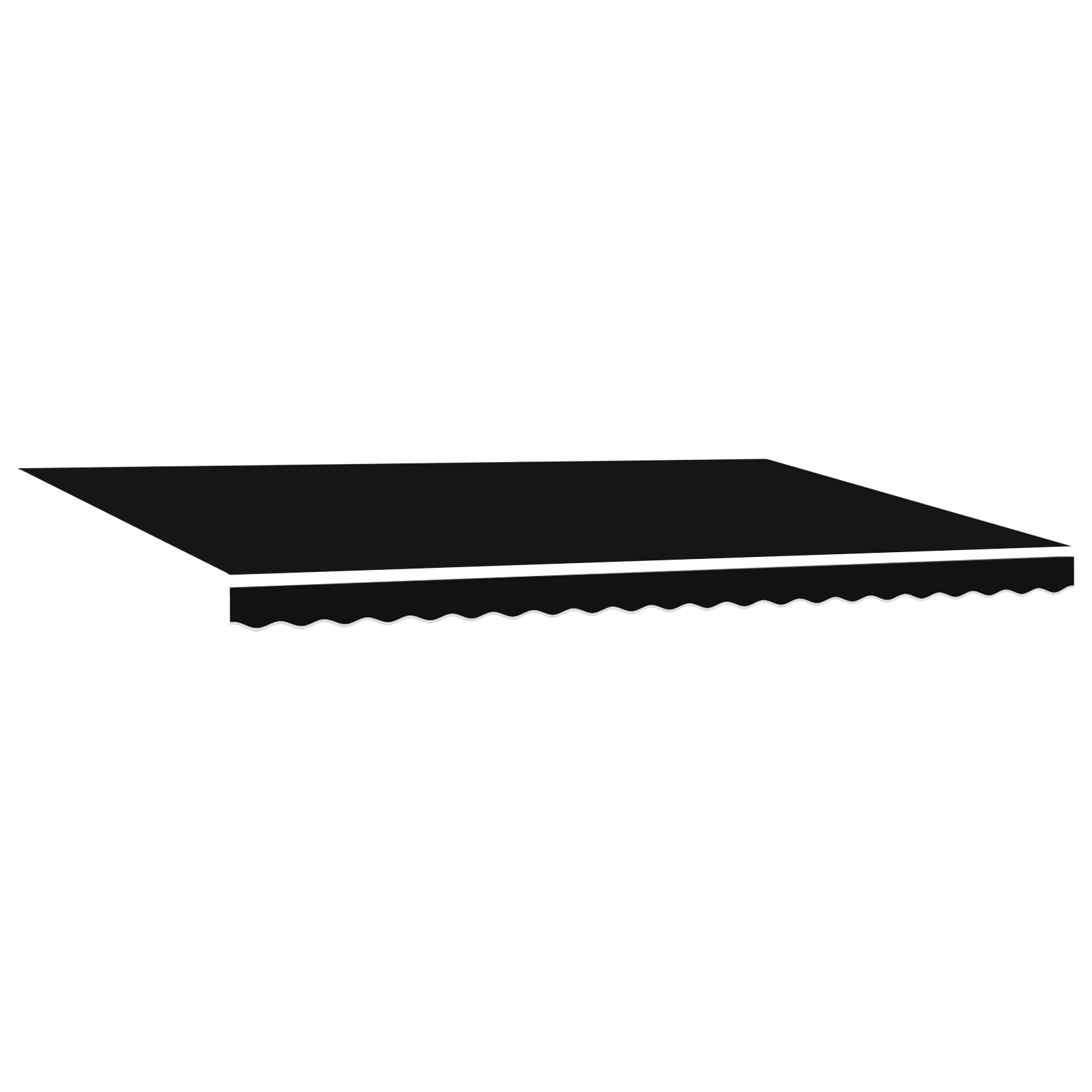VidaXL Luifelvervangende Stof voor 5x3 m Frame Zwart