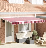 VidaXL Luifel Vervangende Stof voor 4x2 m Frame Rood en Wit