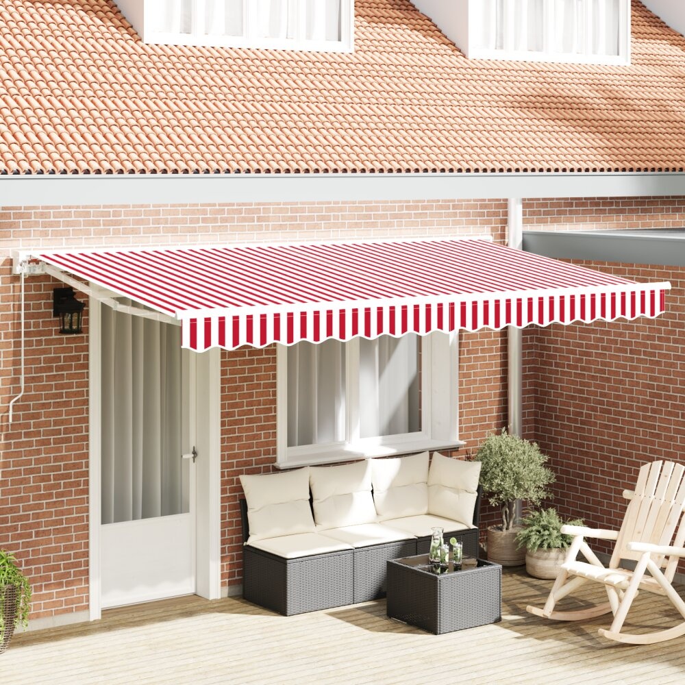 VidaXL Luifel Vervangende Stof voor 4x2 m Frame Rood en Wit