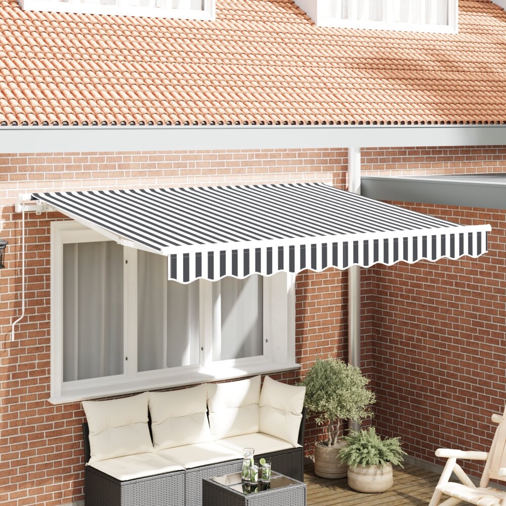 VidaXL Vervangende Luifelstof voor 3x2 m Frame Anthraciet en Wit
