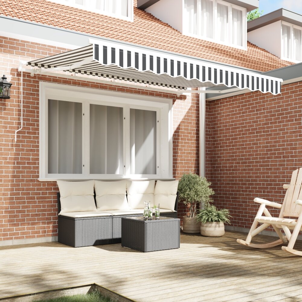 VidaXL Vervangende Luifelstof voor 3x2 m Frame Anthraciet en Wit