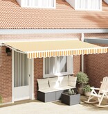 VidaXL Luifel Vervangdoek voor 4x2 m Frame Geel en Wit