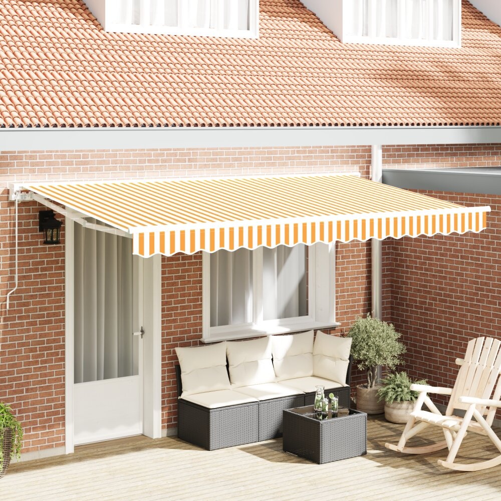 VidaXL Luifel Vervangdoek voor 4x2 m Frame Geel en Wit
