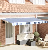 VidaXL Luifel Vervangende Stof voor 4x2 m Frame Blauw en Wit