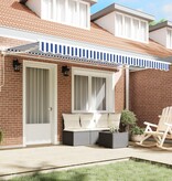 VidaXL Luifel Vervangende Stof voor 4x2 m Frame Blauw en Wit