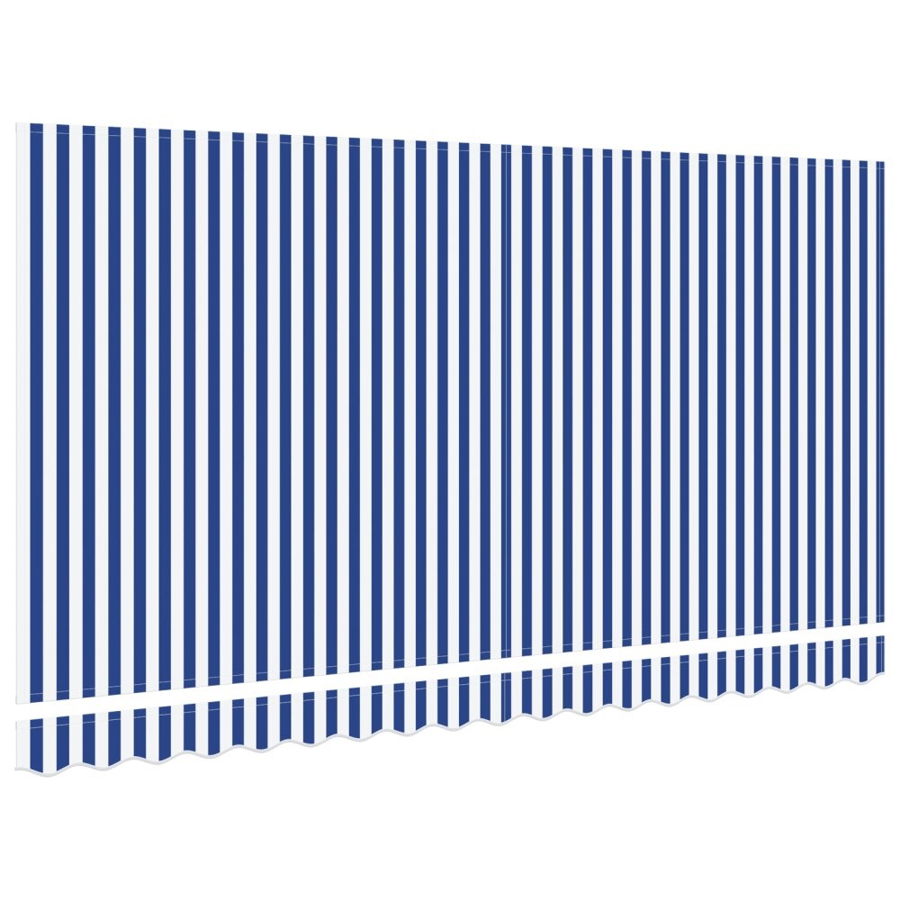 VidaXL Luifel Vervangende Stof voor 4x2 m Frame Blauw en Wit