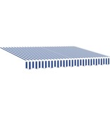VidaXL Luifel Vervangdoek voor 3.5m x 2m Frame Blauw en Wit
