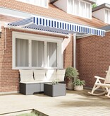 VidaXL Luifel Vervangdoek voor 3.5m x 2m Frame Blauw en Wit