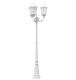 VidaXL Tuinlampenpaal 3-Lamp E27 Wit 235 cm Aluminium