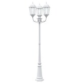 VidaXL Tuinlampenpaal 3-Lamp E27 Wit 235 cm Aluminium