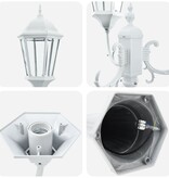 VidaXL Tuinlampenpaal 3-Lamp E27 Wit 235 cm Aluminium