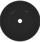 VidaXL Wastafel Ø28x10 cm keramiek glanzend zwart