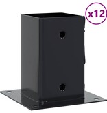 VidaXL Spokkels vierkant 12 st 91x91 mm antraciet staal gepoedercoat