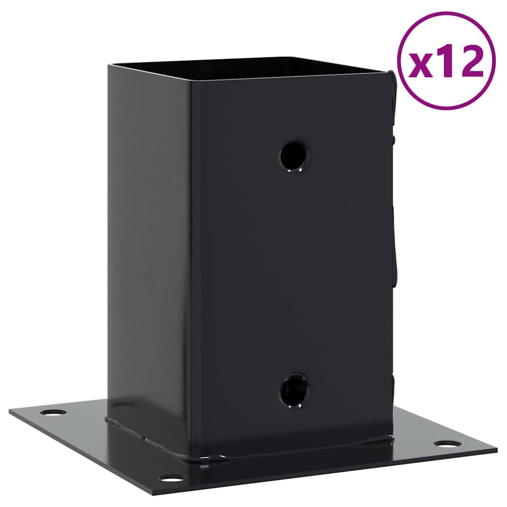 VidaXL Spokkels vierkant 12 st 91x91 mm antraciet staal gepoedercoat