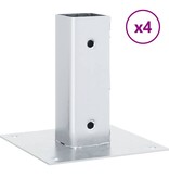 VidaXL Spokkels vierkant 4 st gegalvaniseerd staal zilverkleurig