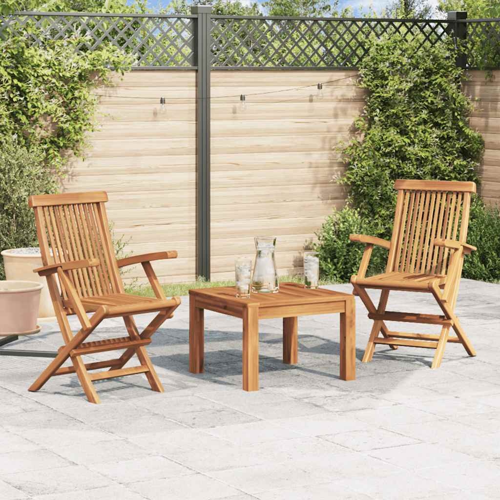 Tuinstoelen inklapbaar 2 st massief teakhout